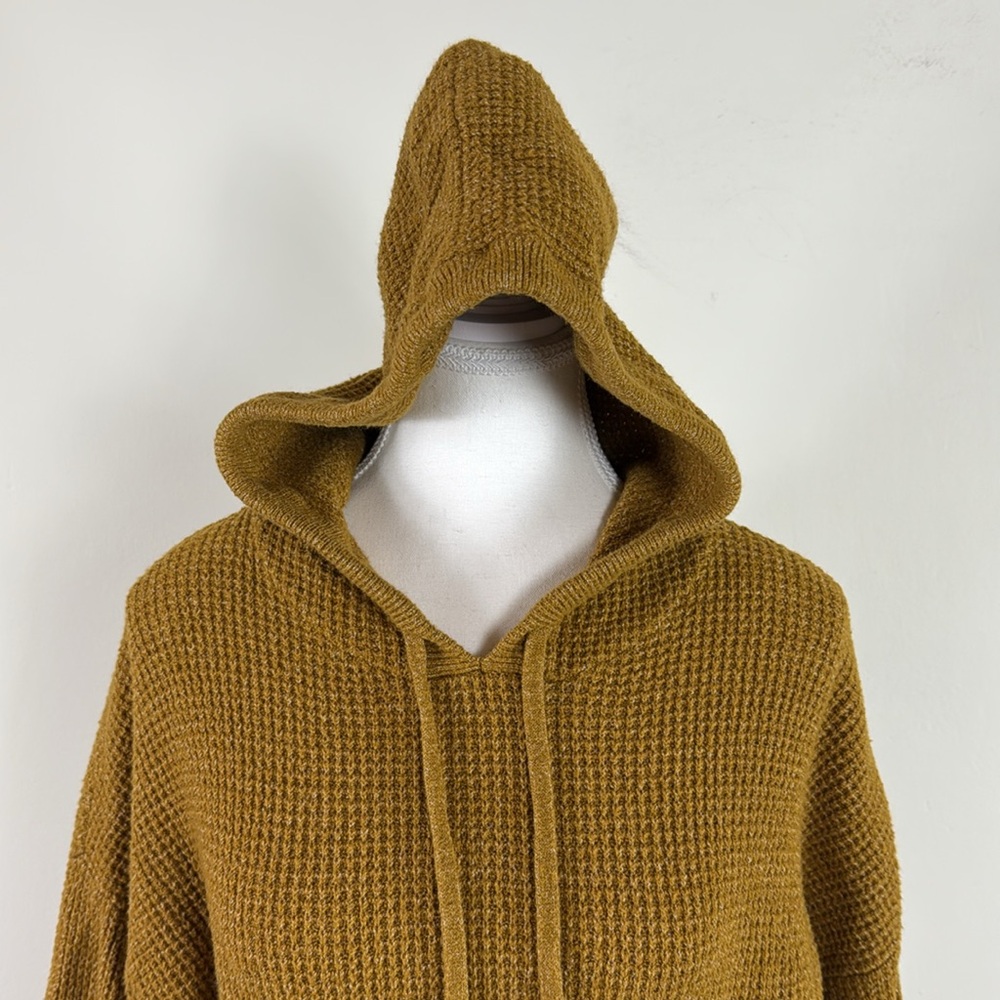 Aerie Waffle Knit Hoodie in Mustard Yellow Size Medium - Picture 7 of 7